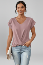 Women's Blouse | V-Neckline, Short Sleeve, Relaxed Fit | Kira