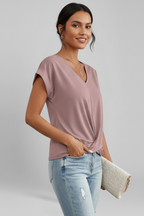 Women's Blouse | V-Neckline, Short Sleeve, Relaxed Fit | Kira