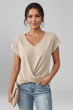 Women's Blouse | V-Neckline, Short Sleeve, Relaxed Fit | Kira