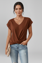 Women's Blouse | V-Neckline, Short Sleeve, Relaxed Fit | Kira
