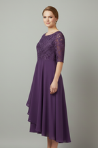 Cora | Women's Midi Dress | Round Neck, Short Sleeve | Loose Fit