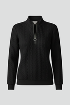 Women Cable Knit Jumper Zip Neck