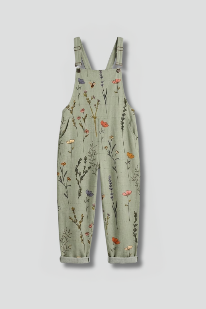 Luna | Women's Wide Leg Jumpsuit | Green, Square Neckline, Adjustable Straps