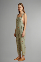 Luna | Women's Wide Leg Jumpsuit | Green, Square Neckline, Adjustable Straps
