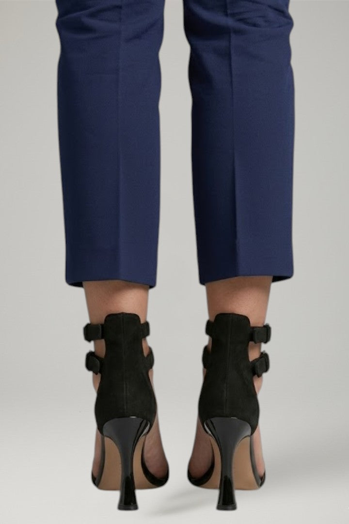 Lena | Women's Leather Sandals | Black, Stiletto Heel, Ankle Strap | Open Toe