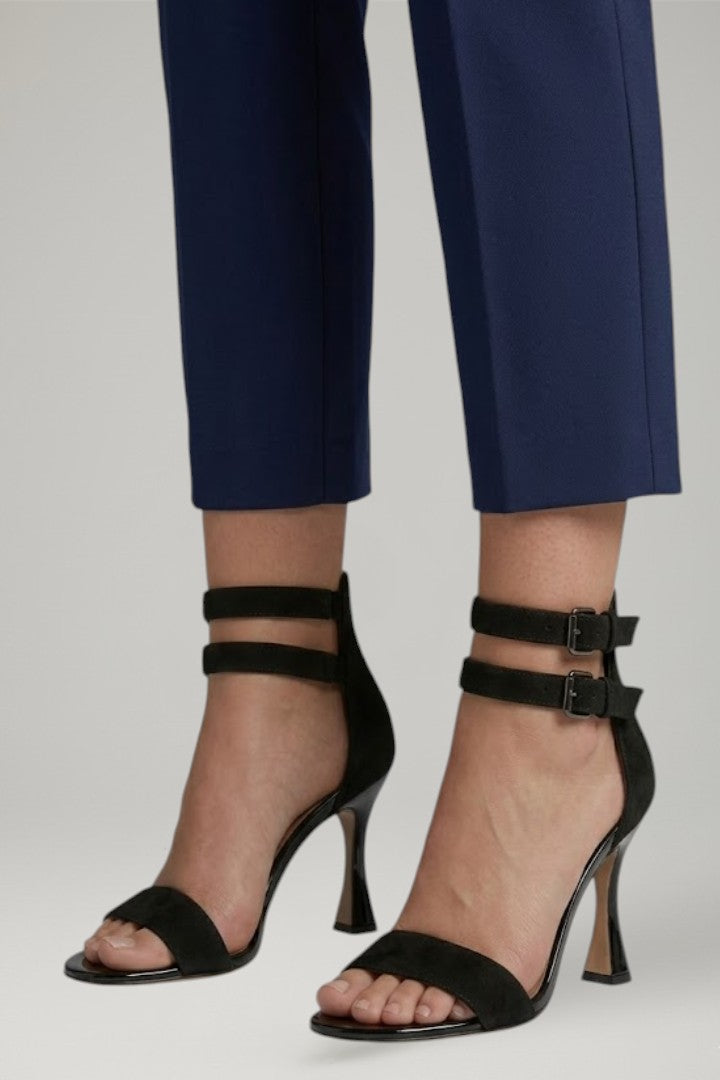 Lena | Women's Leather Sandals | Black, Stiletto Heel, Ankle Strap | Open Toe