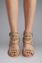 Anneke | Women's Leather Sandals | Block Heel, Ankle Strap | Open Toe