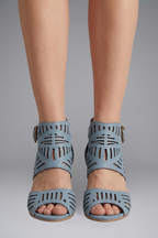 Anneke | Women's Leather Sandals | Block Heel, Ankle Strap | Open Toe