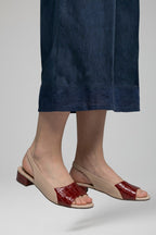 Delphine | Women's Block Heel Sandals | Leather, Buckle, Open Toe