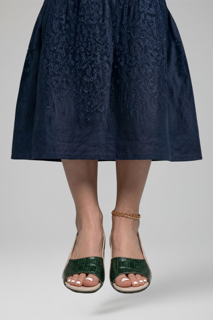 Delphine | Women's Block Heel Sandals | Leather, Buckle, Open Toe
