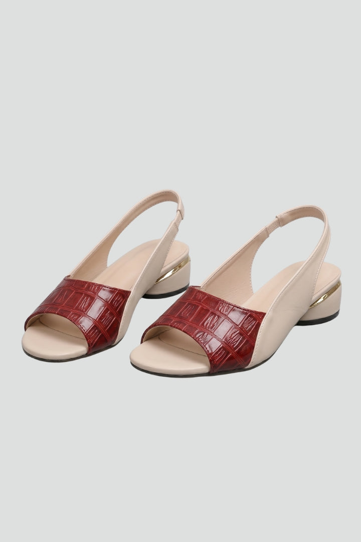 Delphine | Women's Block Heel Sandals | Leather, Buckle, Open Toe