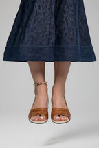 Delphine | Women's Block Heel Sandals | Leather, Buckle, Open Toe