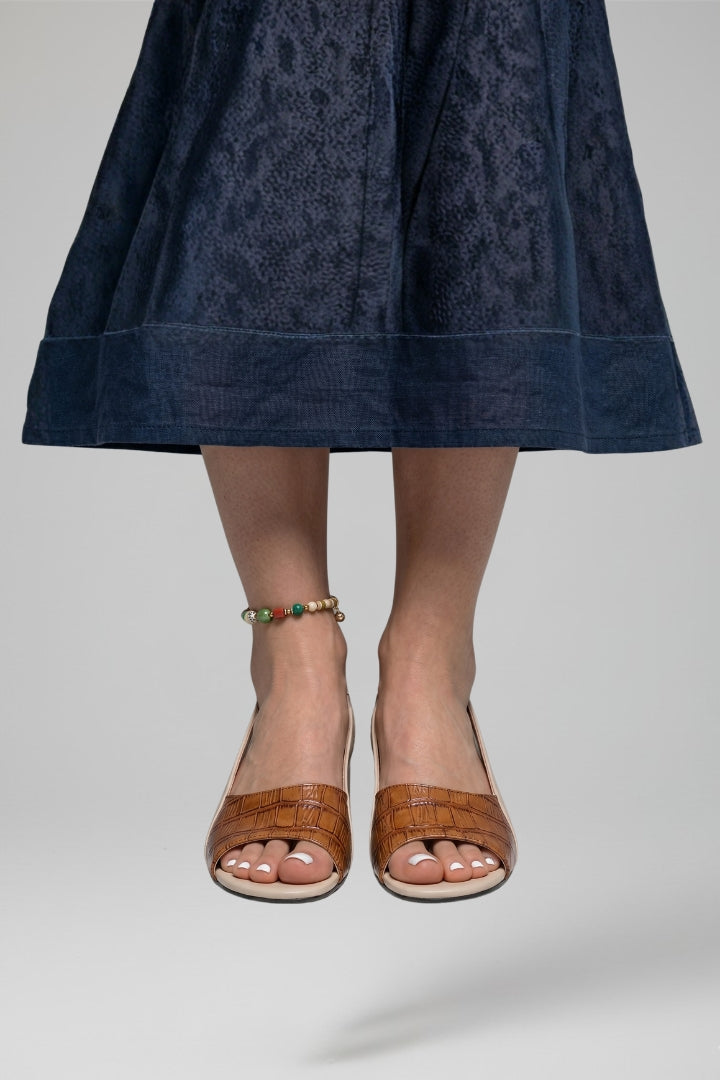 Delphine | Women's Block Heel Sandals | Leather, Buckle, Open Toe