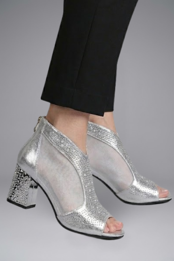 Elsa | Women's Block Heel Sandals | Leather, Open Toe, Evening Wear