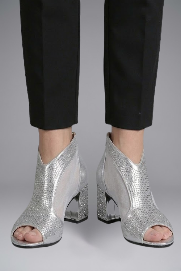 Elsa | Women's Block Heel Sandals | Leather, Open Toe, Evening Wear