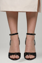 Willa | Women's Leather Sandals | Open Toe, Ankle Strap, Cone Heel