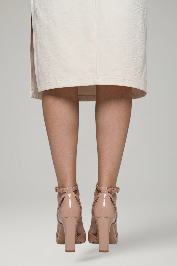 Willa | Women's Leather Sandals | Open Toe, Ankle Strap, Cone Heel