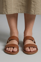 Zelda | Women's Sandals | Open Toe, Slip-On | Leather-Lined, Flat