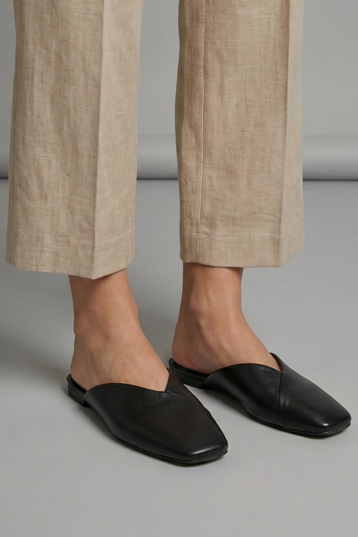 Women Sandals Square Toe Slip On Flat
