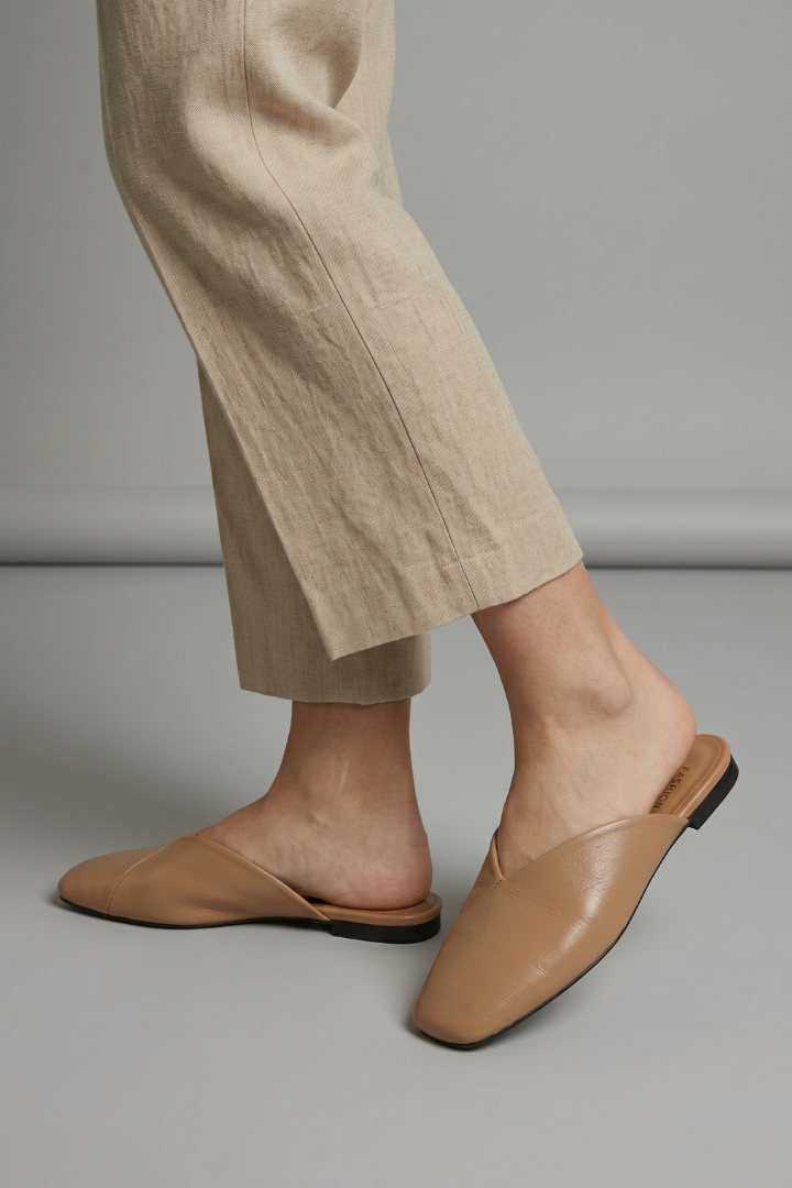 Women Sandals Square Toe Slip On Flat