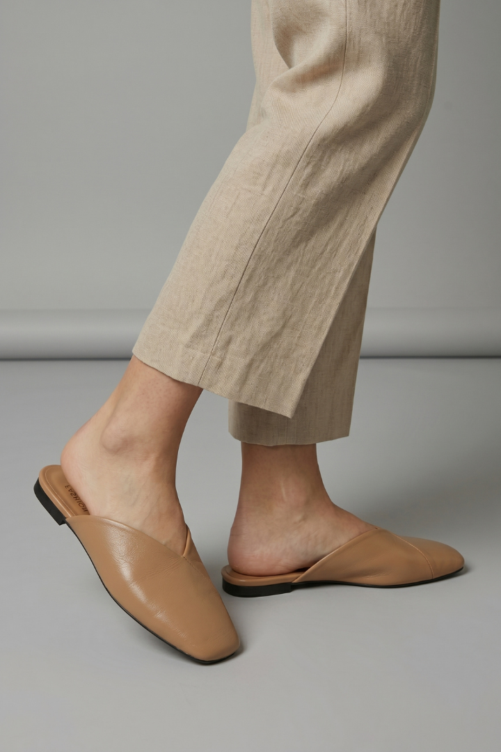 Women Sandals Square Toe Slip On Flat