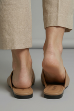 Women Sandals Square Toe Slip On Flat