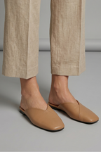 Women Sandals Square Toe Slip On Flat