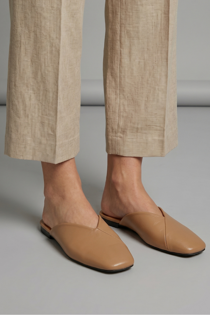 Women Sandals Square Toe Slip On Flat