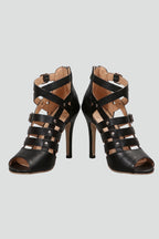 Giselle | Women Leather Sandals Stiletto Heel Zipper