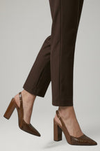 Clea | Women Leather Pointed Toe Block Heel Ankle Strap Shoes