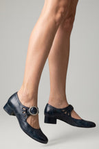 Honor | Women Leather Low Heel Shoes Buckle