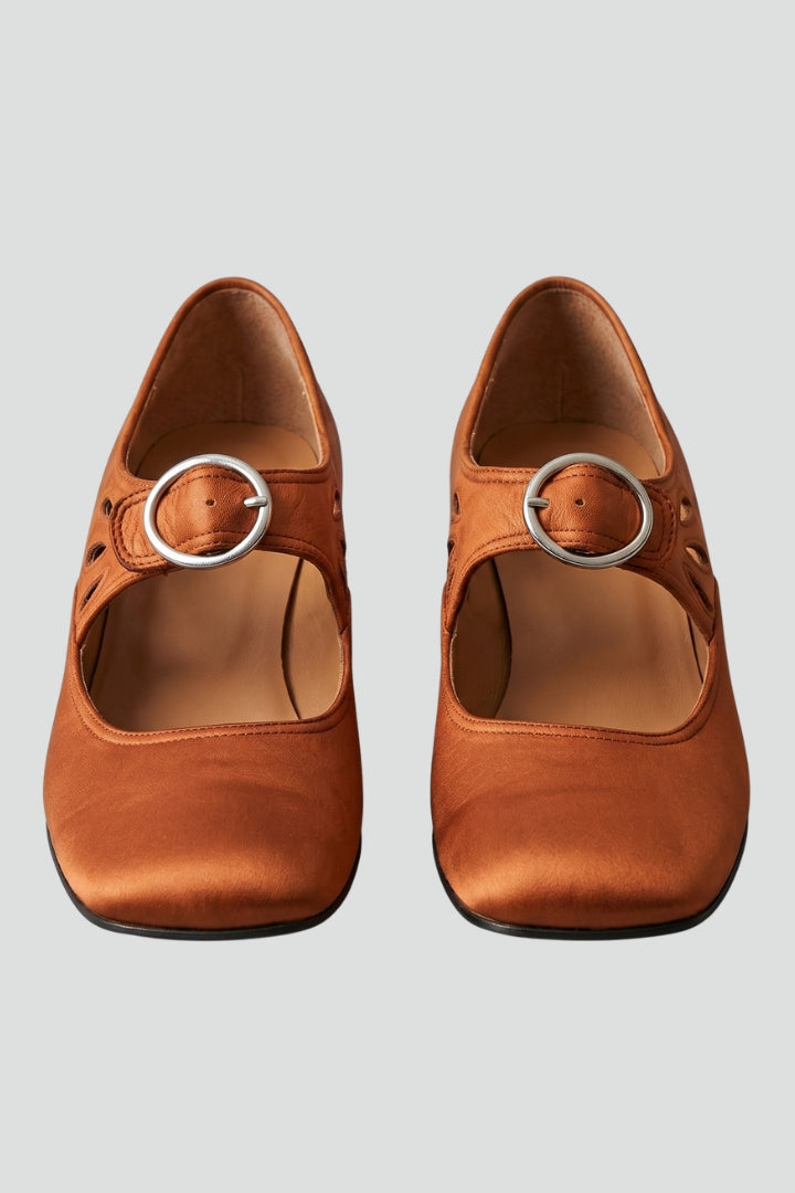 Honor | Women Leather Low Heel Shoes Buckle