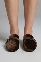 Women Leather Lined Slippers Square Toe Slip-On
