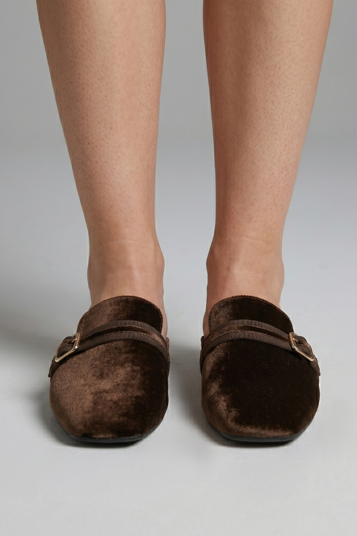 Women Leather Lined Slippers Square Toe Slip-On