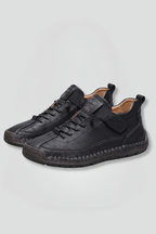 Romy | Women's Leather Trainers | Elastic Panel, EVA Sole | Slip-On
