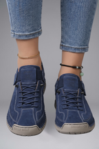 Romy | Women's Leather Trainers | Elastic Panel, EVA Sole | Slip-On