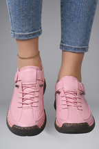 Romy | Women's Leather Trainers | Elastic Panel, EVA Sole | Slip-On