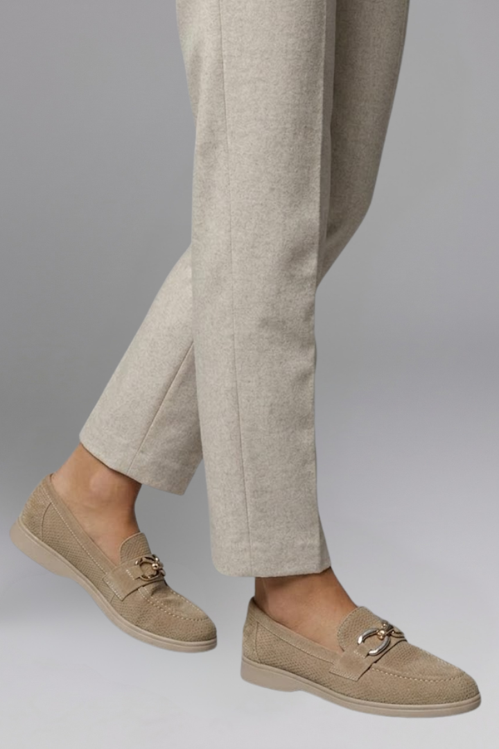 Women Loafers Flat Sole Metal Chain Detail