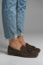 Women Loafers Flat Tassel Slip-On