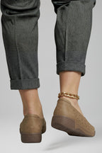 Women Leather Loafers Slip On Cushioned Wedge Sole