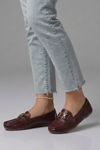 Women Slip-On Loafers Metal Accent Flat