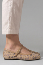 Reva | Mary Jane Flats | Women's Floral Lace Mesh | Buckle Strap