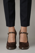 Women Mary Jane Platform Heels Square Toe Strap