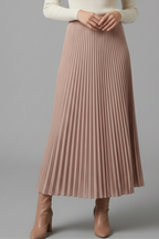 Maxi Skirt Women Full Length Pleated Elastic Waist | Ondina