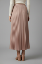 Maxi Skirt Women Full Length Pleated Elastic Waist | Ondina