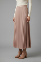 Maxi Skirt Women Full Length Pleated Elastic Waist | Ondina