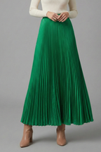 Maxi Skirt Women Full Length Pleated Elastic Waist | Ondina