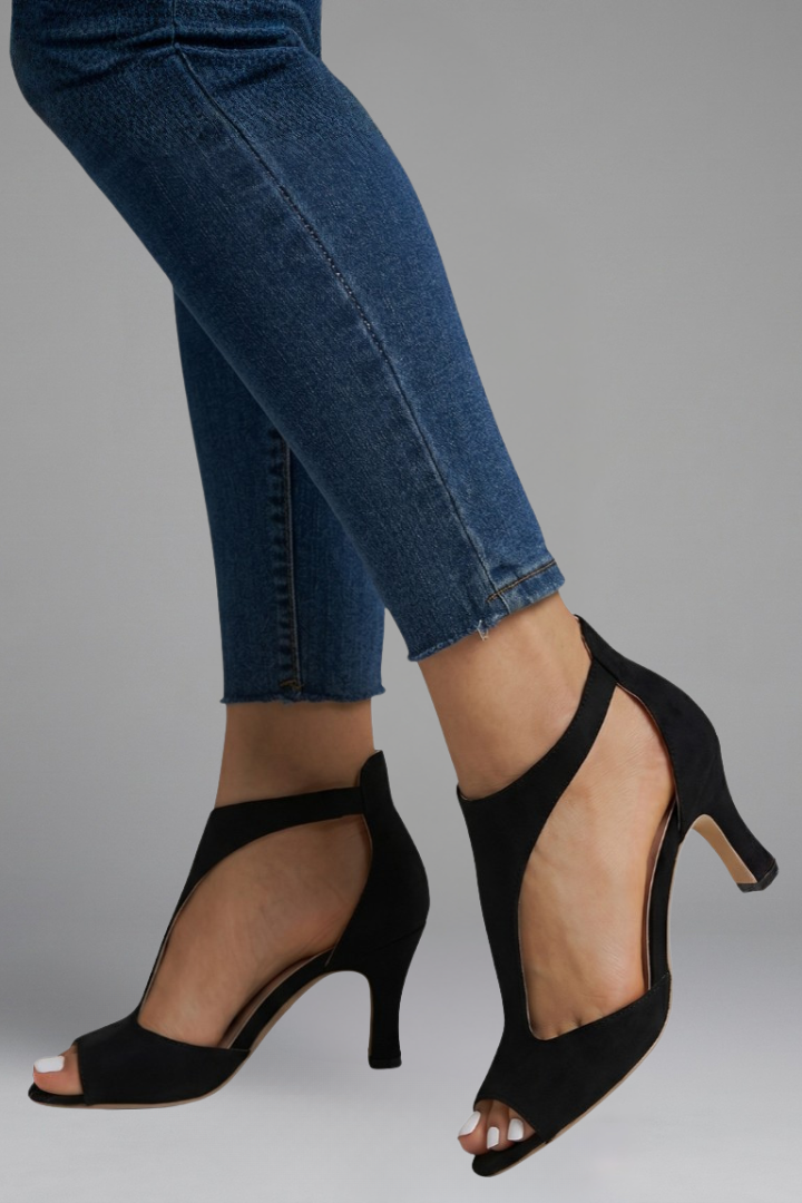 Anneke | Women's Heels | Peep Toe, Slip-On, Orthopaedic Support | Mid Heel