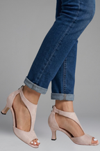 Anneke | Women's Heels | Peep Toe, Slip-On, Orthopaedic Support | Mid Heel