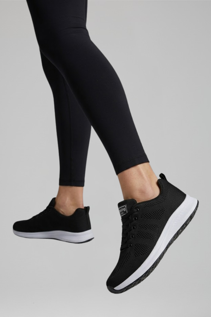 Women Orthopaedic Walking Shoes Knit Mesh Lace-Up